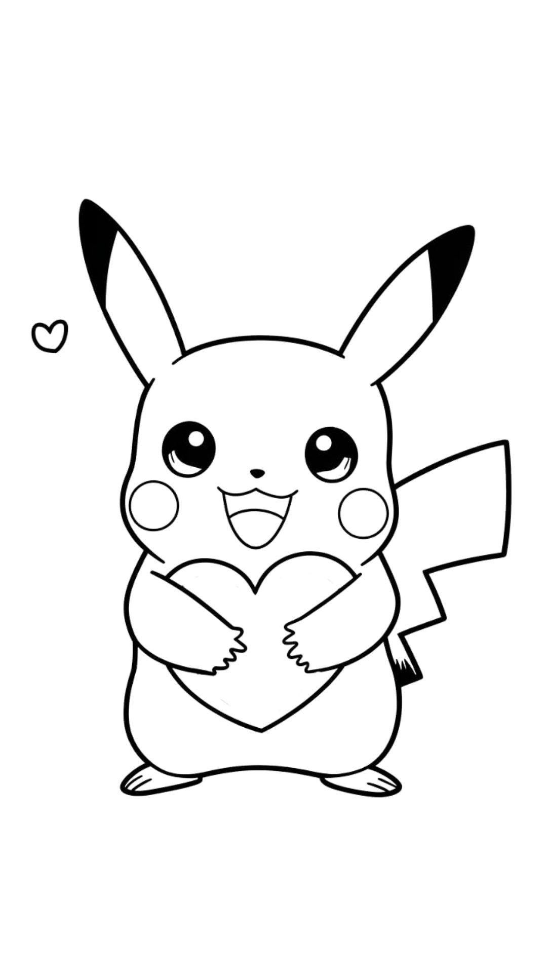 Tekening Pokemon Pikachu knuffel harten