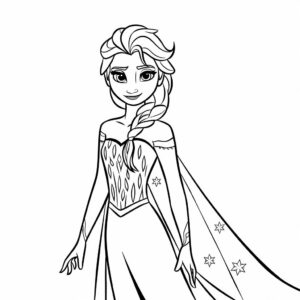 elsa di frozen da colorare