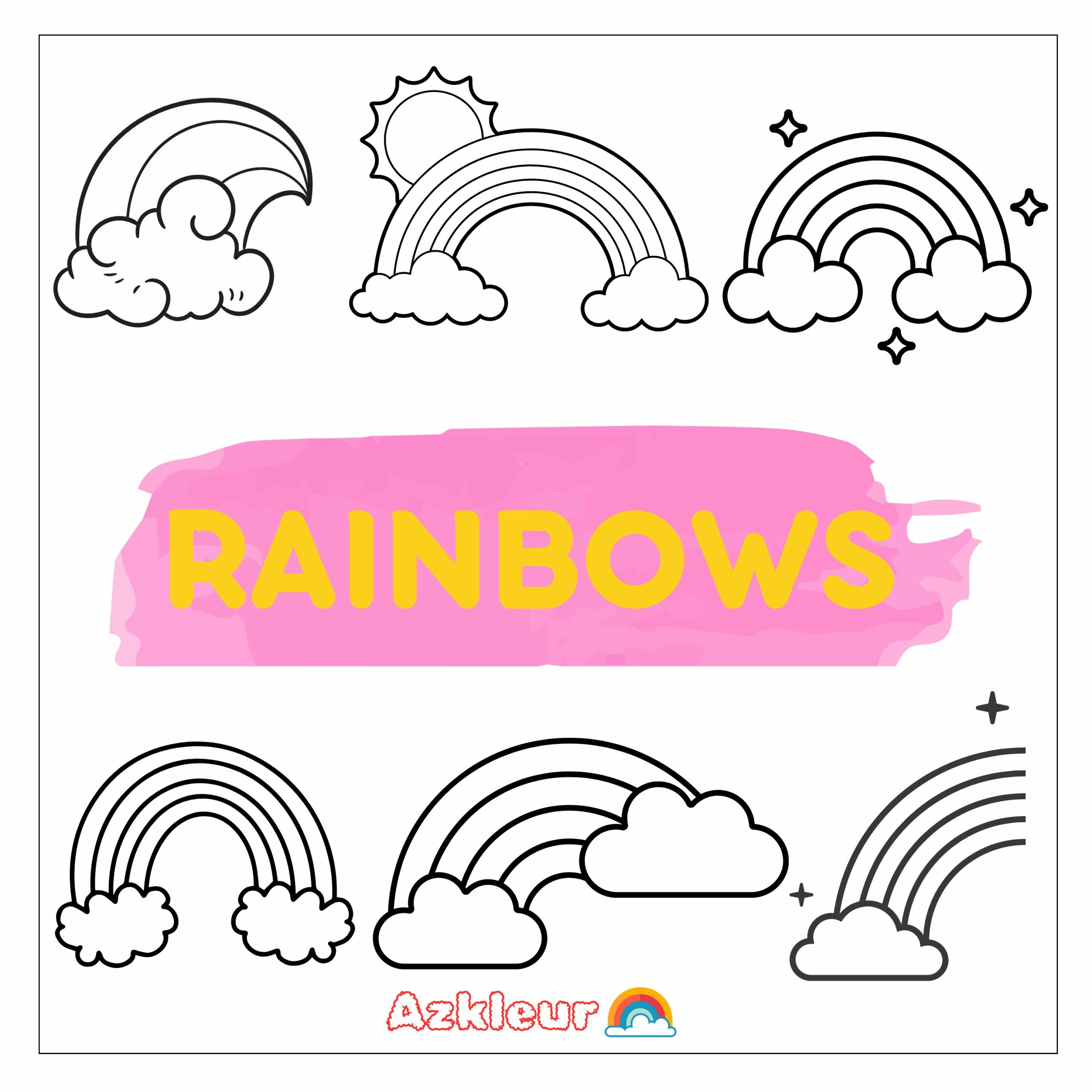 página para colorear arcoíris