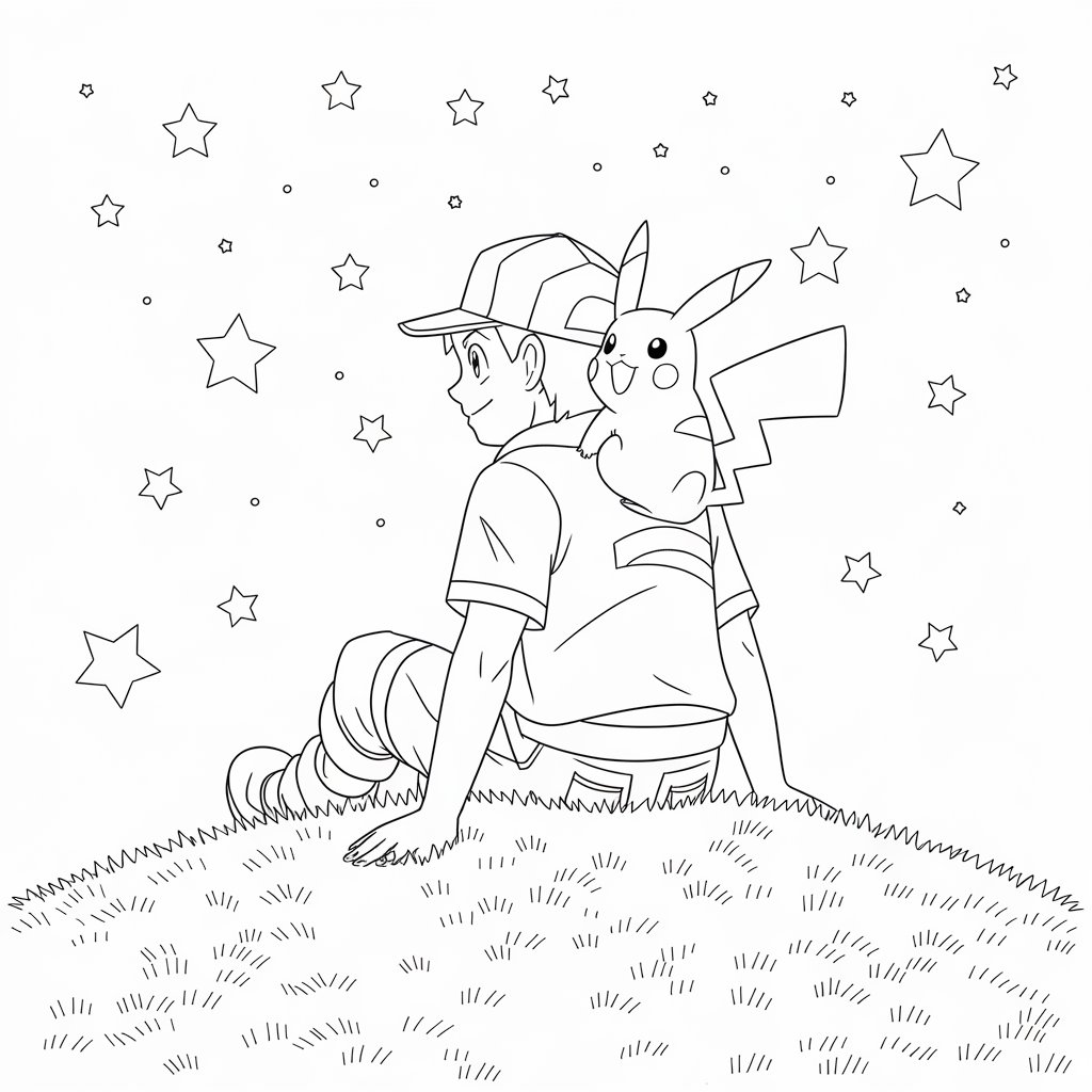 disegno di pikachu da colorare