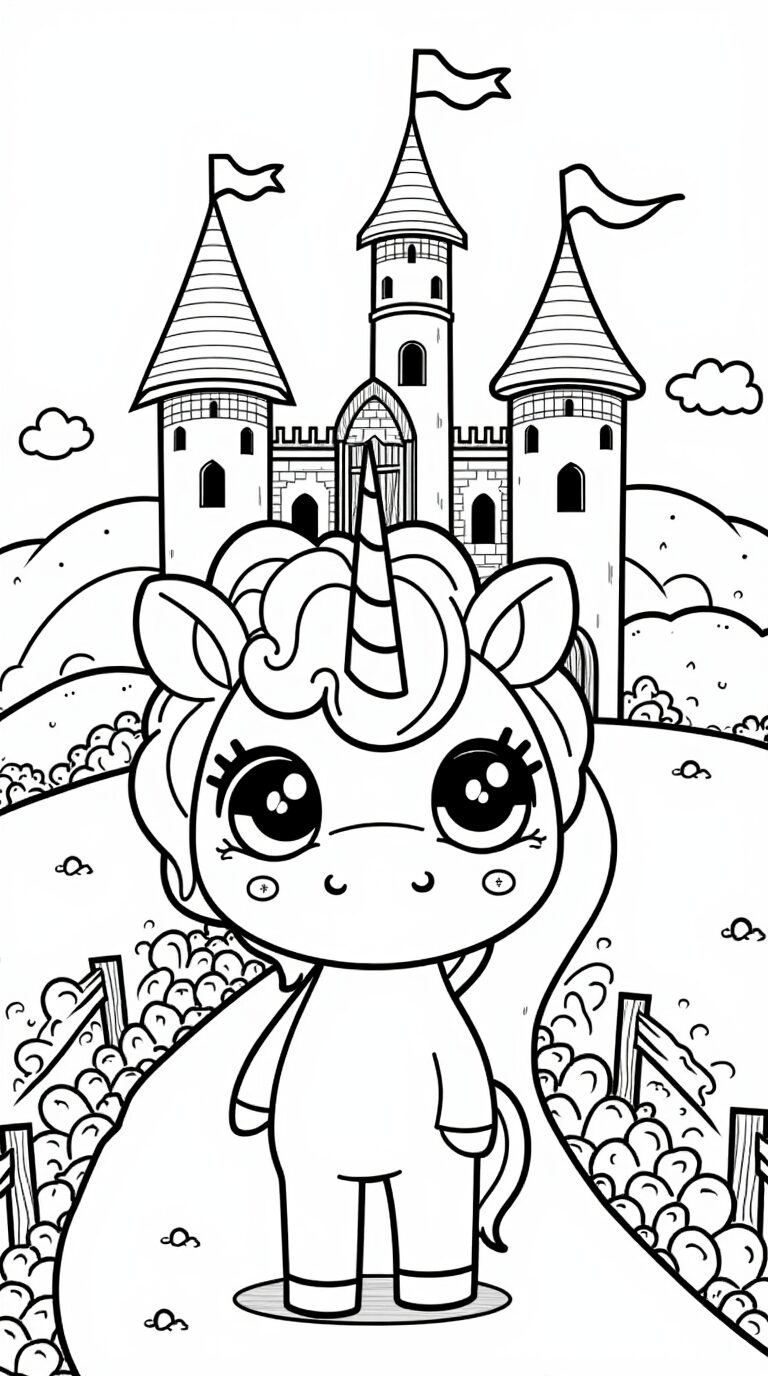Unicorni da Colorare castello