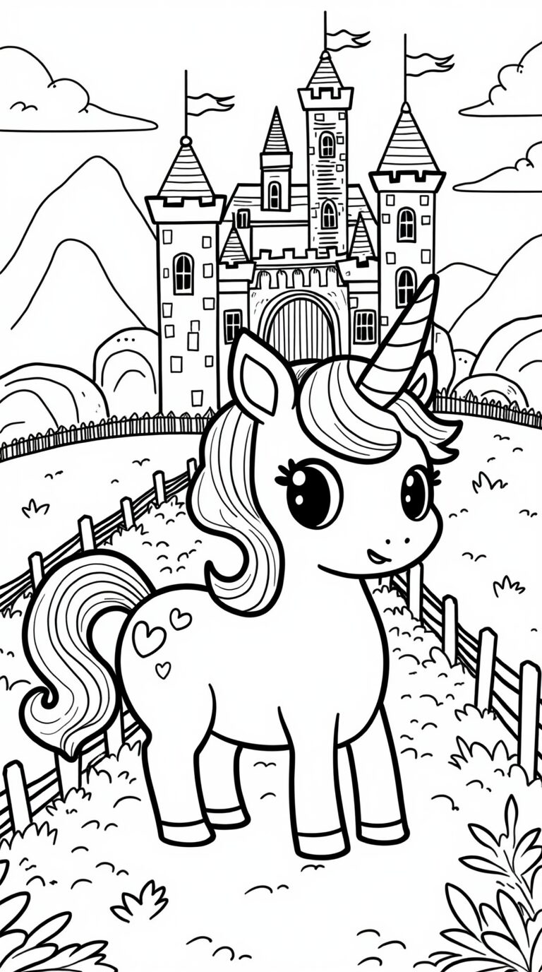 Unicorni da Colorare castello