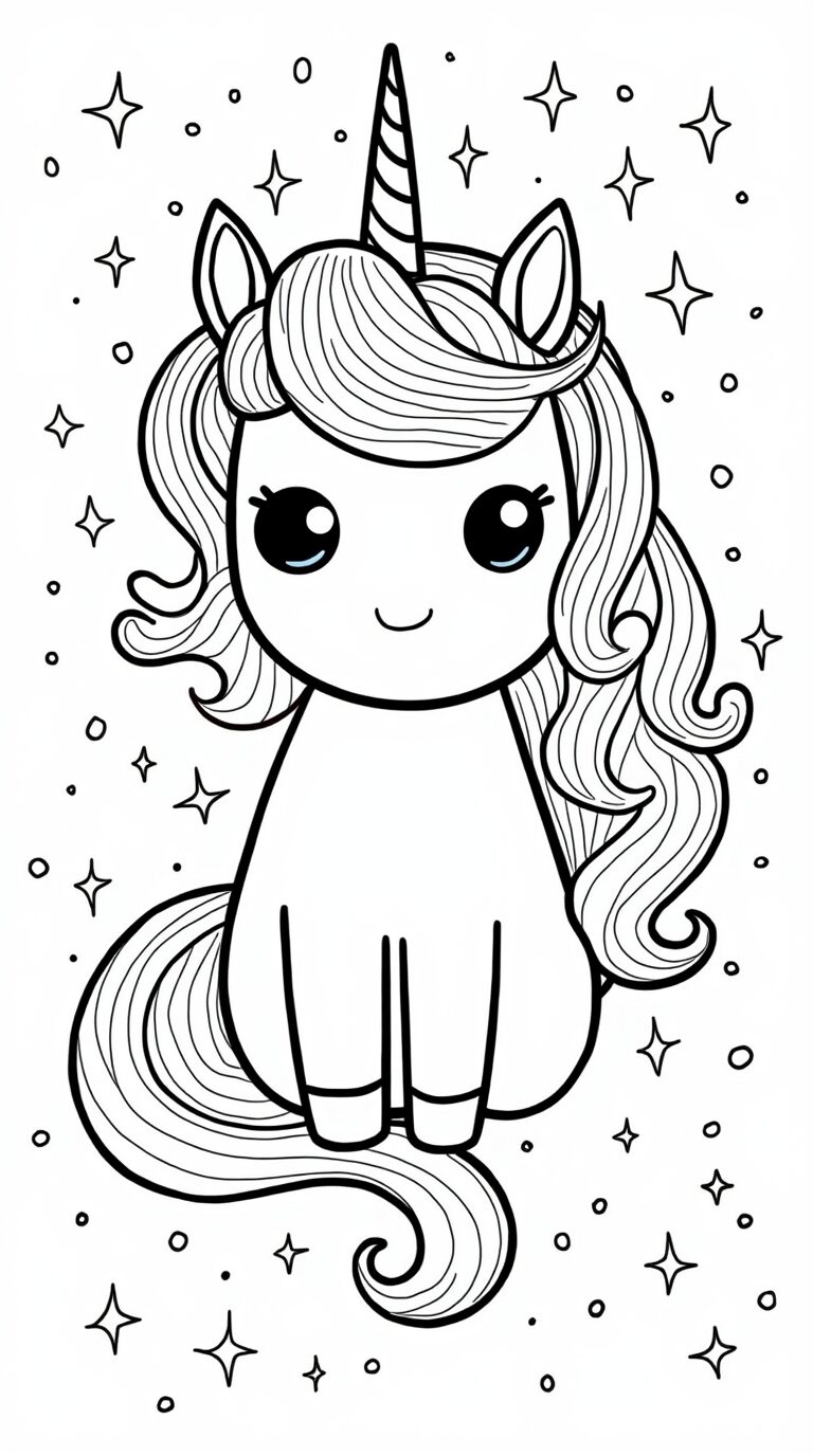 Unicorni da Colorare stelle e lune
