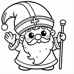 Sinterklaas kleurplaat makkelijk schattig