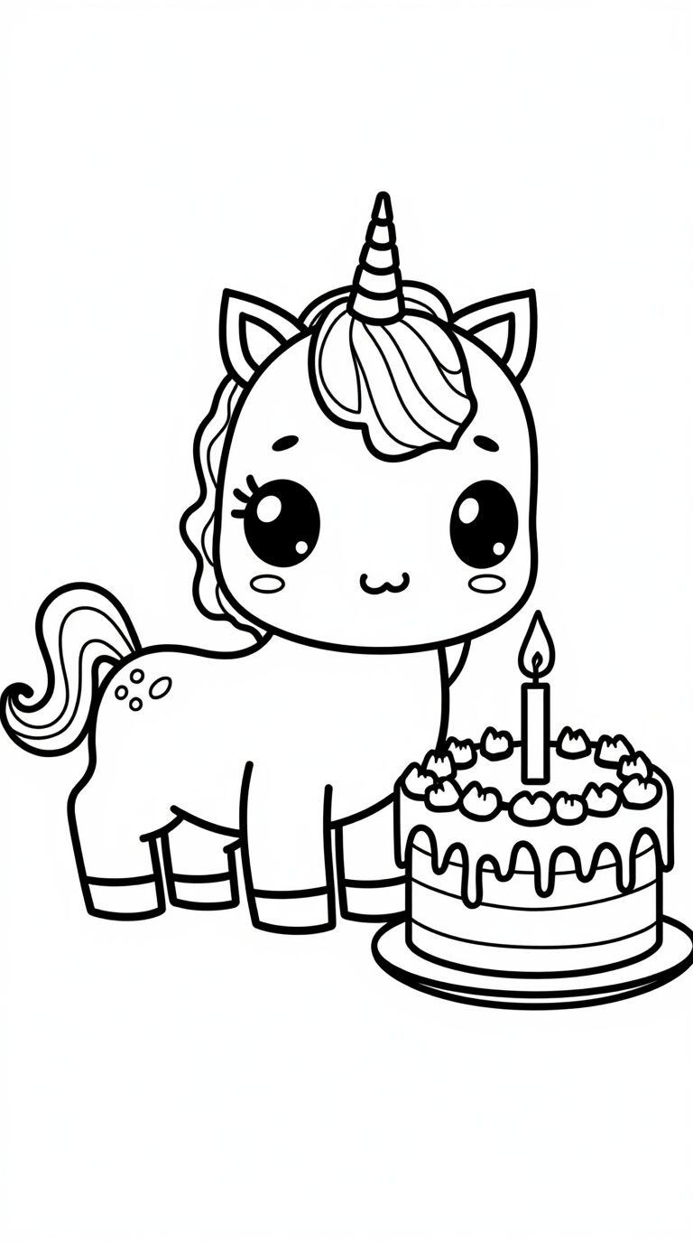 Unicorni da Colorare torta di compleanno