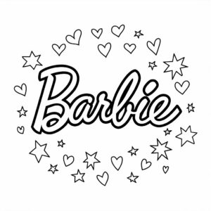 barbie logo kleurplaat