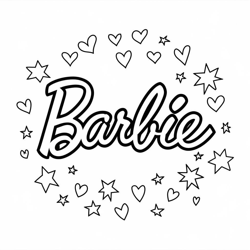 barbie logo kleurplaat