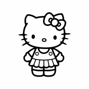 gratis hello kitty kleurplaat voor kinderen om te printen