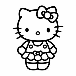 hello kitty kleurplaat om te printen