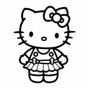 hello kitty kleurplaat voor kinderen