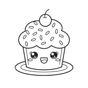 simple kawaii food coloring pages