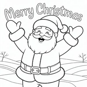 Weihnachtsmann mit „Merry Christmas“ einfach