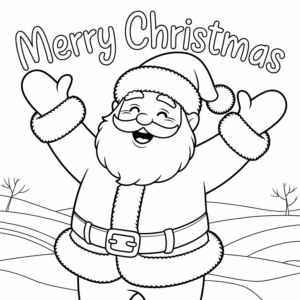 Weihnachtsmann mit „Merry Christmas“ einfach