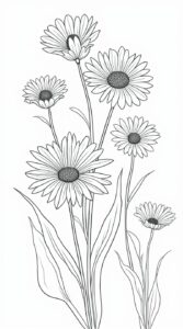 coloriage fleur facile