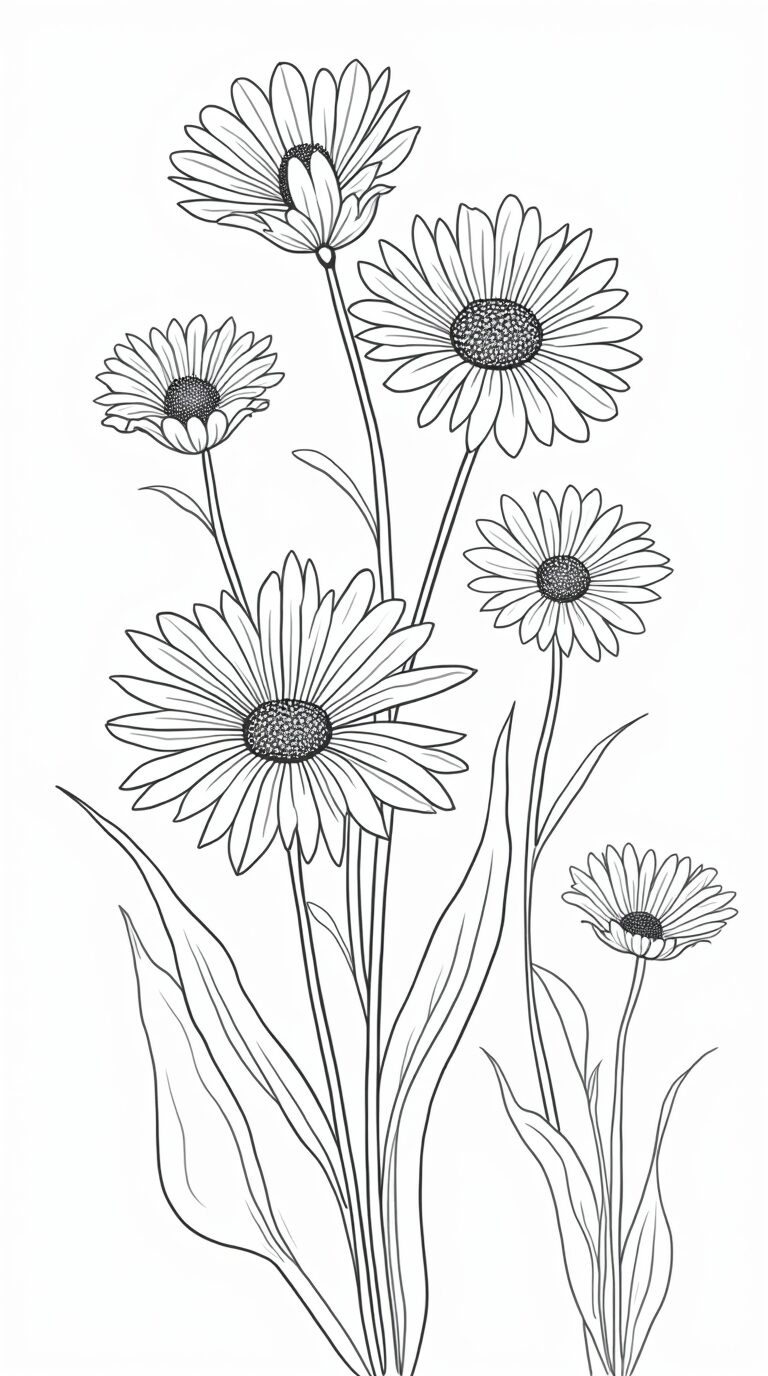 coloriage fleur facile