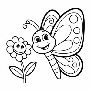 easy flower coloring pages