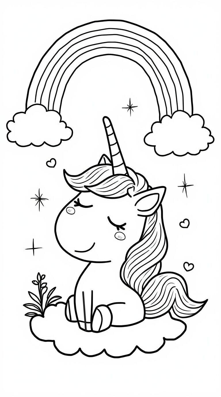 Unicorni da Colorare arcobaleno e stelle