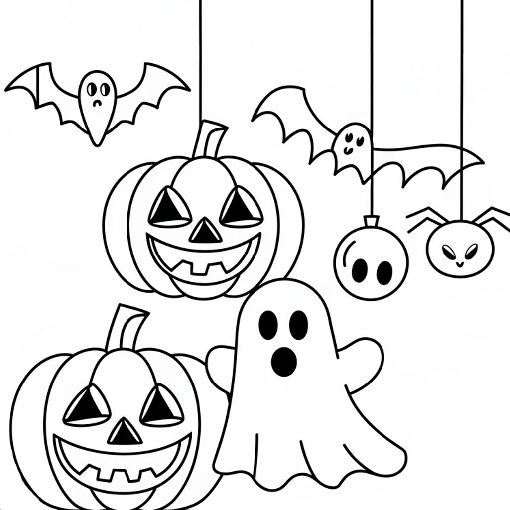 kleurplaat halloween eng