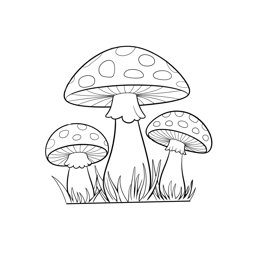 kleurplaat herfst paddenstoelen