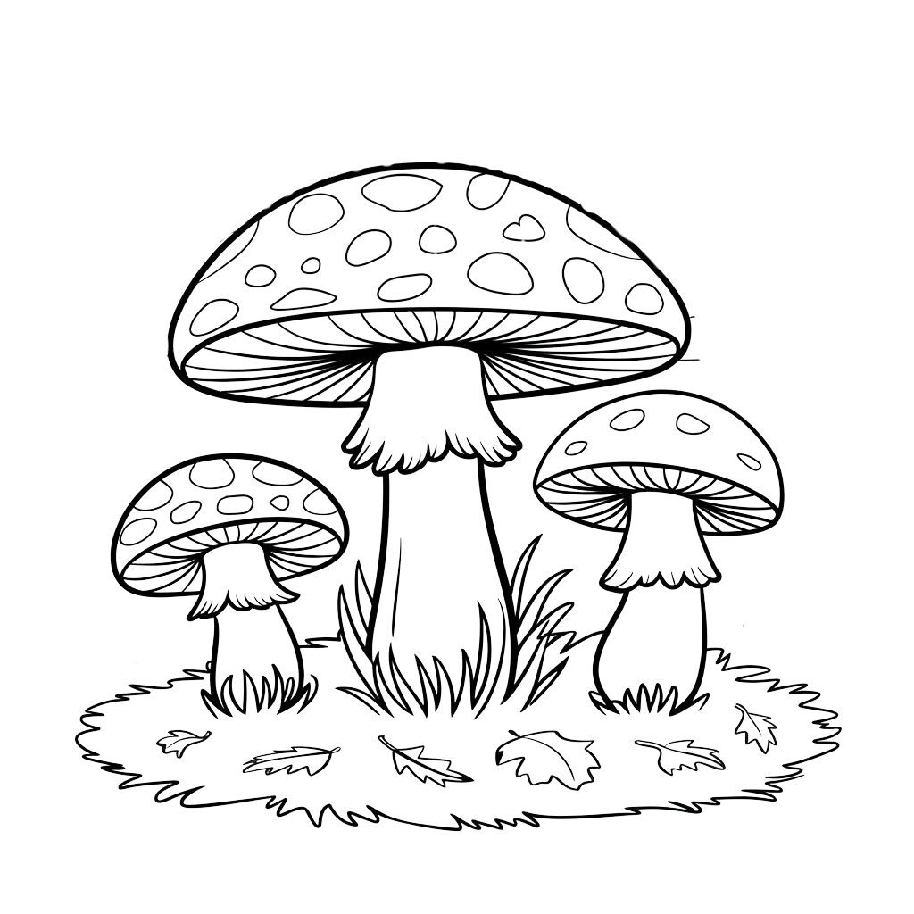 kleurplaat herfst paddestoel