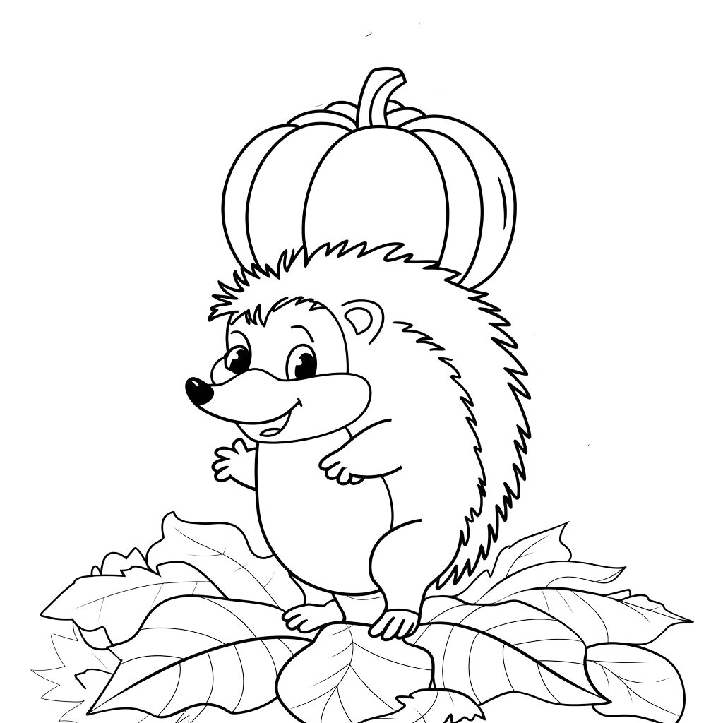 kleurplaat herfst schattig