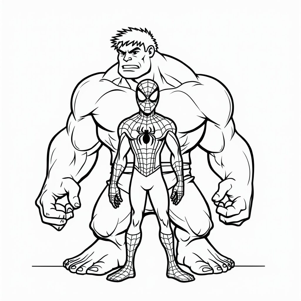 kleurplaat hulk spiderman