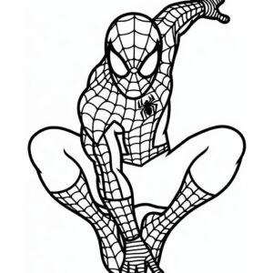 kleurplaat marvel spiderman