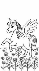 unicorn princess coloring page