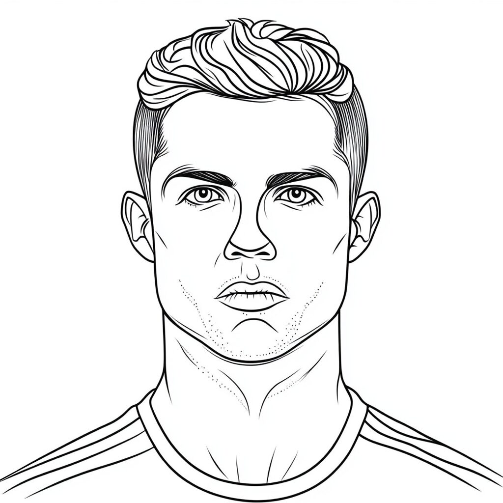 kleurplaat ronaldo makkelijk