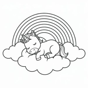 cute unicorn coloring page