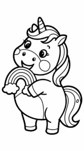 unicorn with rainbow coloring pages