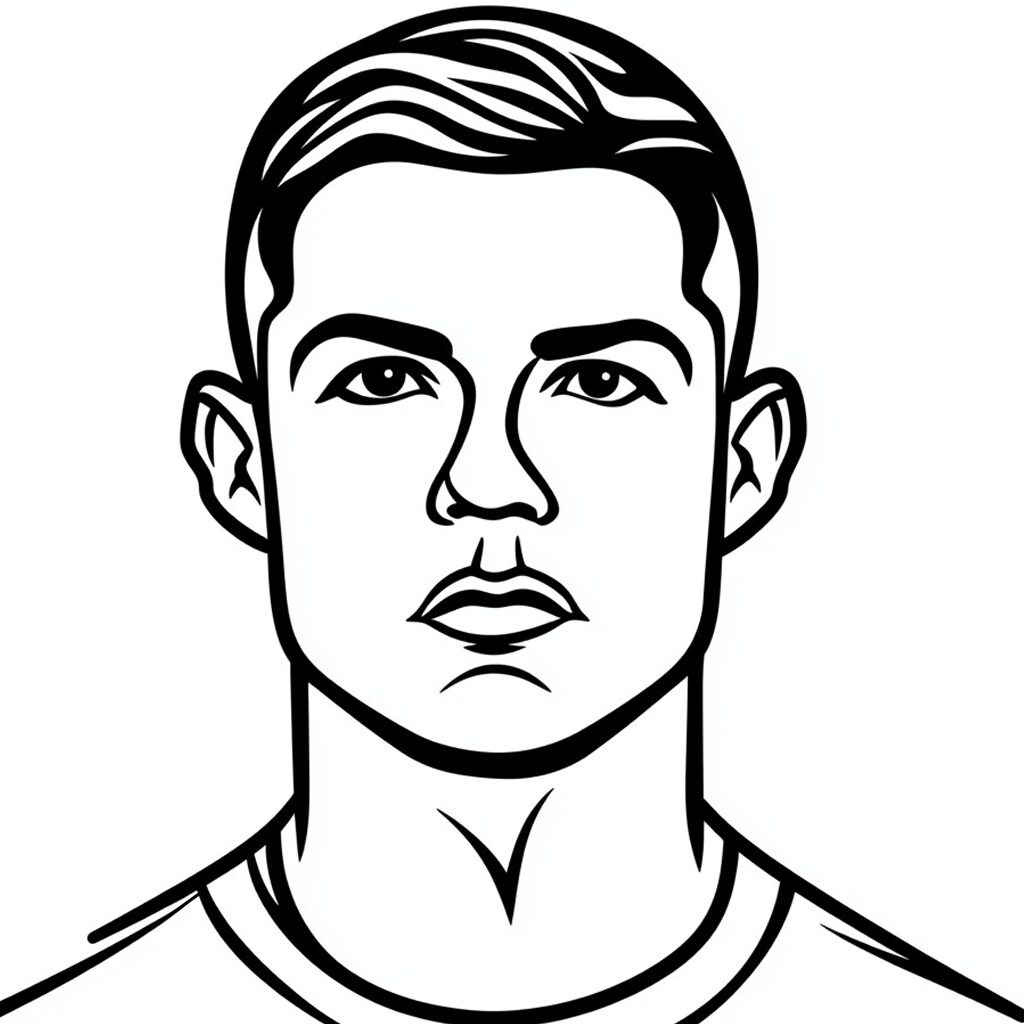 kleurplaat voetballer ronaldo