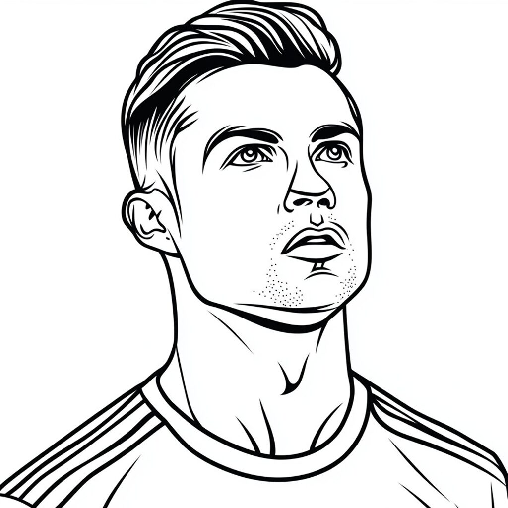 kleurplaat voetbalshirt ronaldo