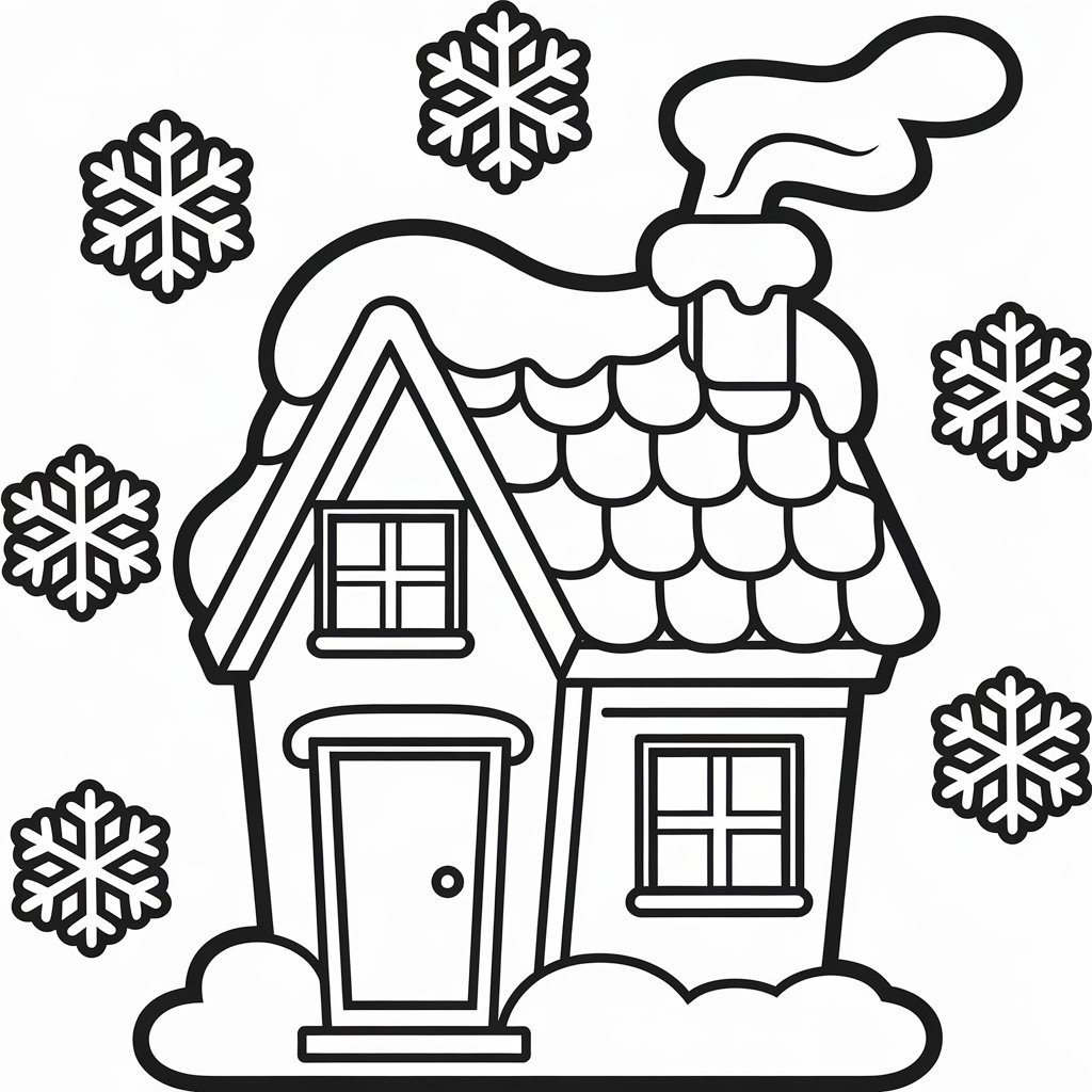 kleurplaat winter kerst