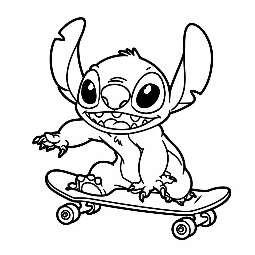 coloriage stitch anniversaire