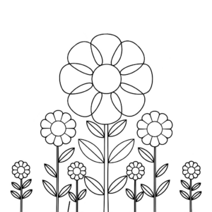 flower coloring pages easy