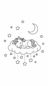 kitty unicorn coloring page