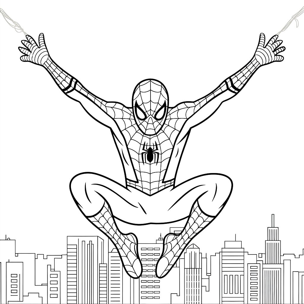 spider man color pages