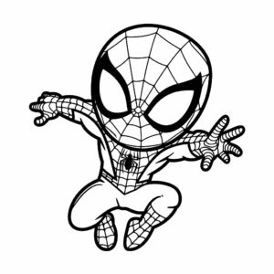 tekening spiderman kleurplaat