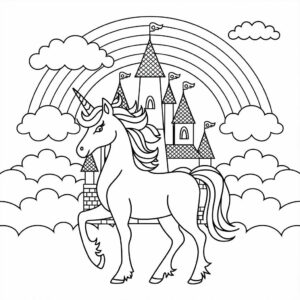 rainbow cute unicorn coloring pages