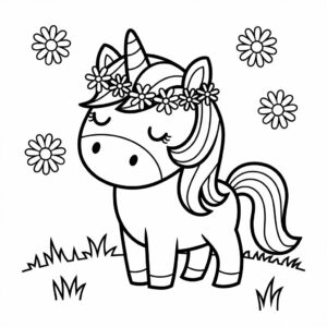 printable cute unicorn coloring pages