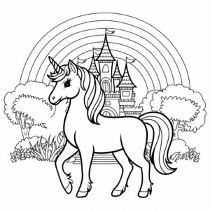 unicorn and princess coloring pages