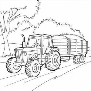 tractor trailer truck coloring pages