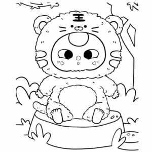 Baby three coloring pages for kids