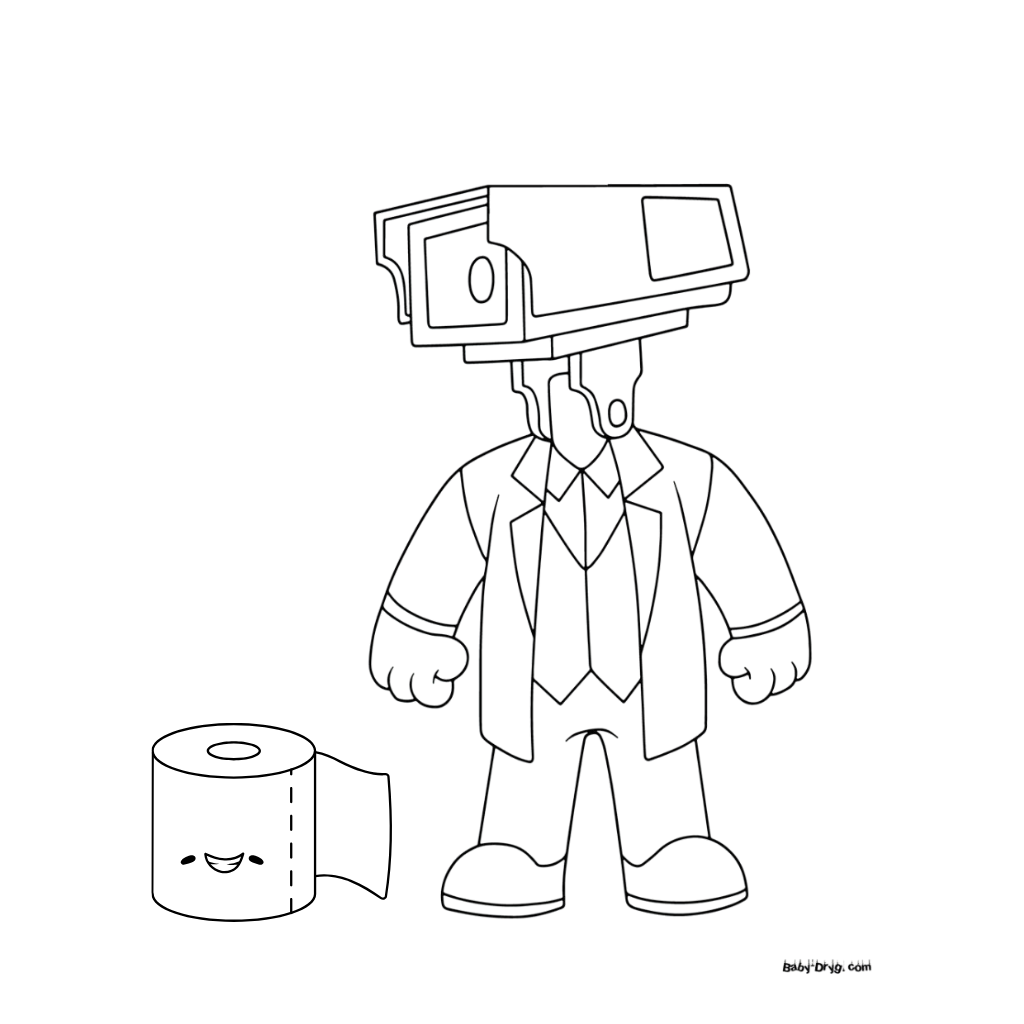 Cameraman Skibidi prints om zelf in te kleuren