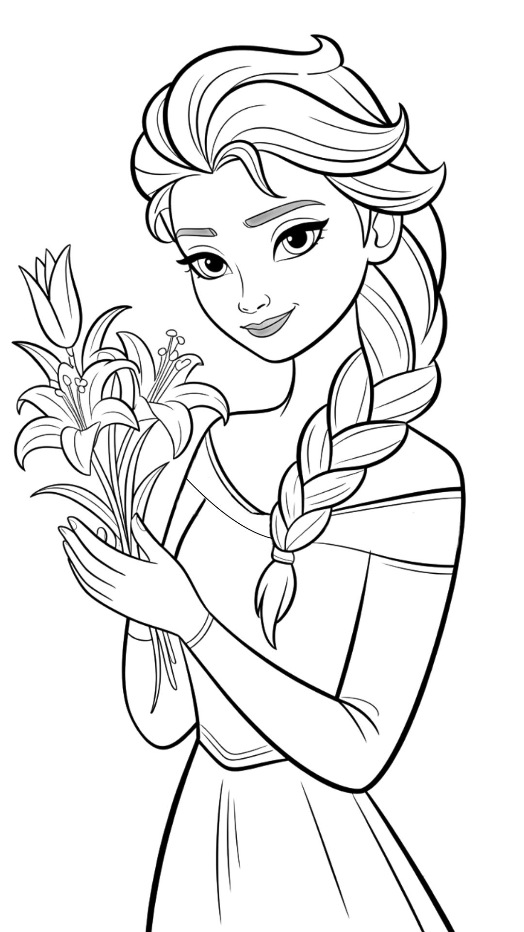 Coloriage Elsa Reine des Neiges gratuit prints