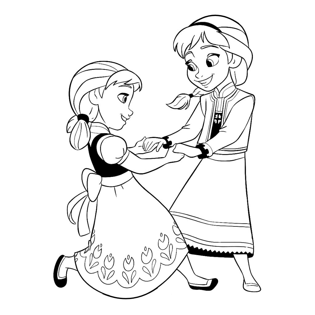 Coloriage Elsa et Anna gratuit