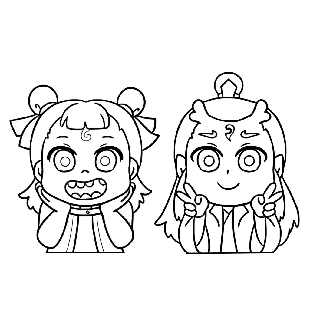 Inkleuren van Ne Zha en Ao Bing zonder kosten