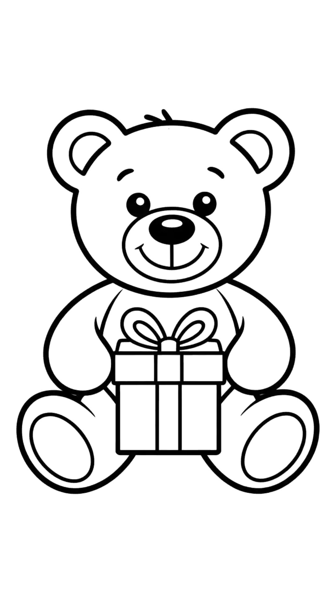 Joli coloriage de nounours mignon gratuit