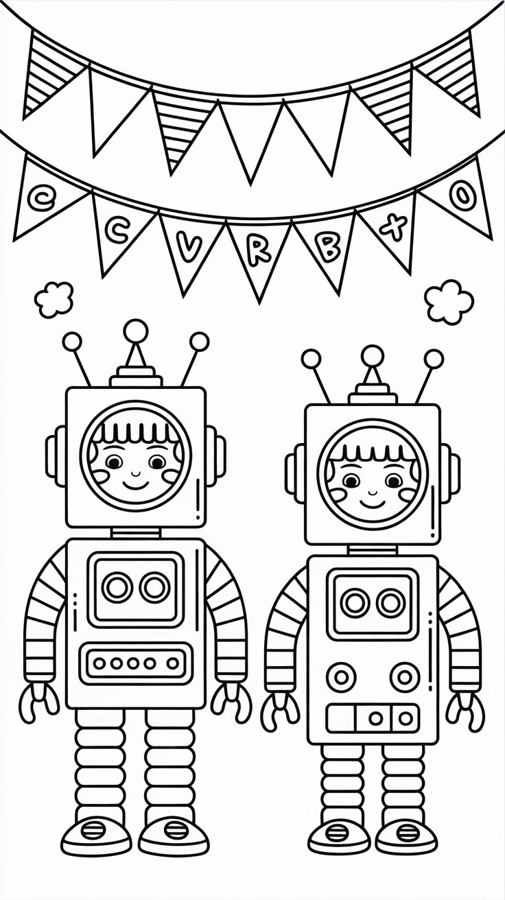 Kinderen verkleed als Robots